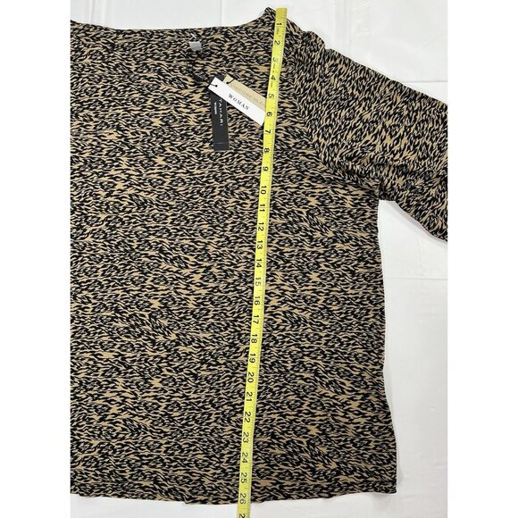 T Tahari Women's Top Size 2X/TTG long sleeves Stretch Brown/Black 3/4 Sleeve NWT - Picture 7 of 8